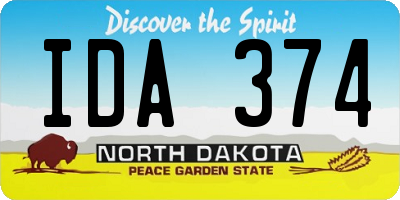 ND license plate IDA374