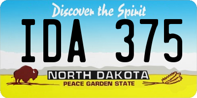 ND license plate IDA375