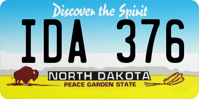 ND license plate IDA376