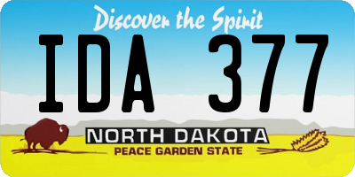 ND license plate IDA377