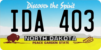 ND license plate IDA403