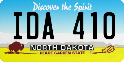 ND license plate IDA410