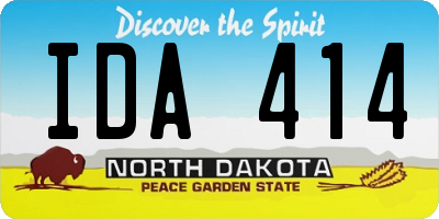 ND license plate IDA414