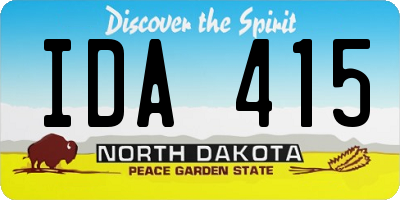 ND license plate IDA415