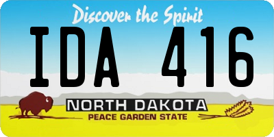ND license plate IDA416