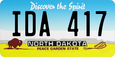 ND license plate IDA417