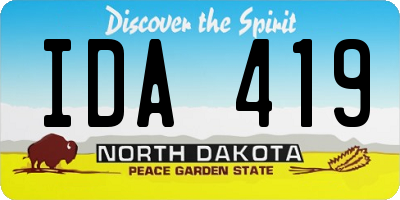 ND license plate IDA419