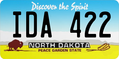 ND license plate IDA422