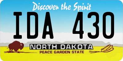 ND license plate IDA430