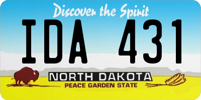 ND license plate IDA431