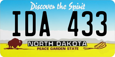 ND license plate IDA433
