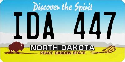 ND license plate IDA447