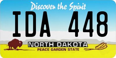 ND license plate IDA448