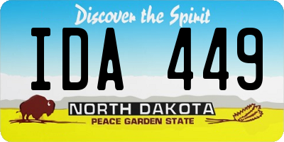ND license plate IDA449