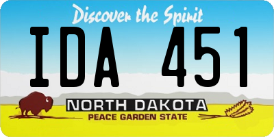 ND license plate IDA451