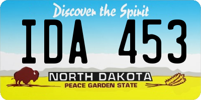 ND license plate IDA453