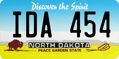 ND license plate IDA454
