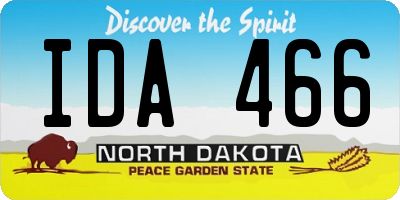 ND license plate IDA466
