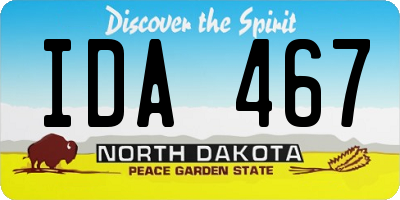 ND license plate IDA467