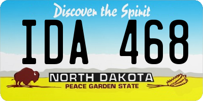ND license plate IDA468