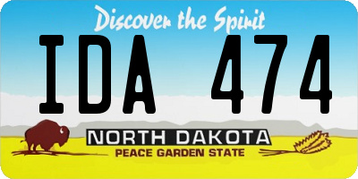 ND license plate IDA474