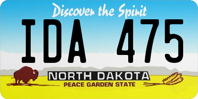 ND license plate IDA475