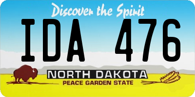 ND license plate IDA476