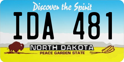 ND license plate IDA481
