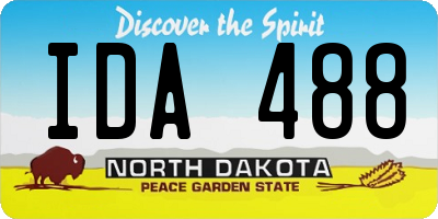 ND license plate IDA488