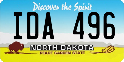 ND license plate IDA496