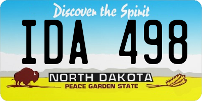 ND license plate IDA498