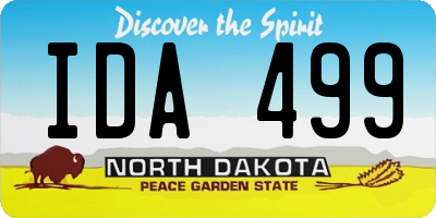ND license plate IDA499