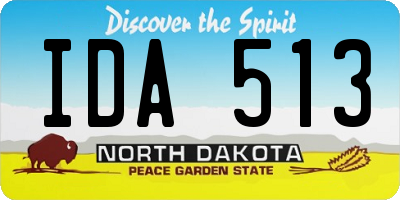 ND license plate IDA513