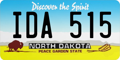 ND license plate IDA515