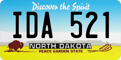 ND license plate IDA521