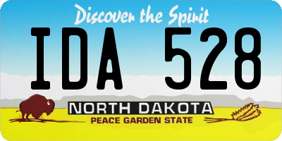 ND license plate IDA528