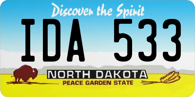 ND license plate IDA533