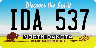 ND license plate IDA537