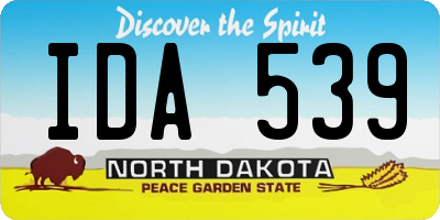 ND license plate IDA539