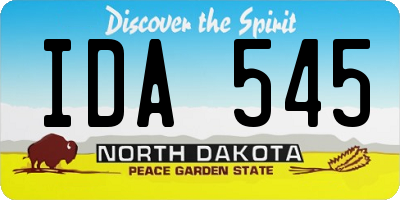 ND license plate IDA545
