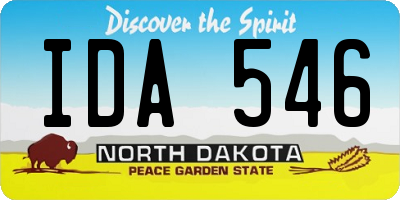 ND license plate IDA546