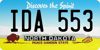 ND license plate IDA553