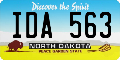 ND license plate IDA563