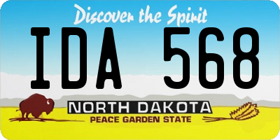 ND license plate IDA568