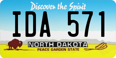 ND license plate IDA571