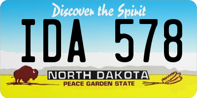 ND license plate IDA578