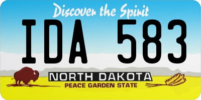 ND license plate IDA583