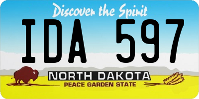ND license plate IDA597