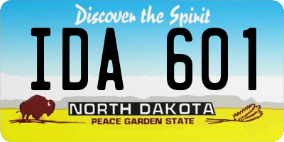ND license plate IDA601