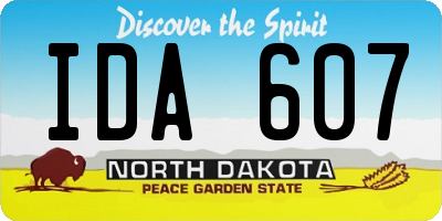ND license plate IDA607